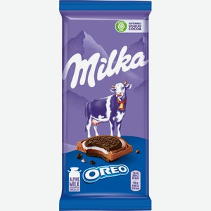 Шоколад MILKA молочный с печеньем Oreo с начинкой со вкусом ванили, Венгрия, 92 г