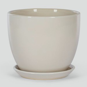 Кашпо керамическое для цветов Shine Pots 14x14 см белый глянец