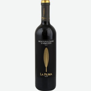 Вино LA PIUMA Монтепульчано д Абруццо DOC кр. п/сух., Италия, 0.75 L