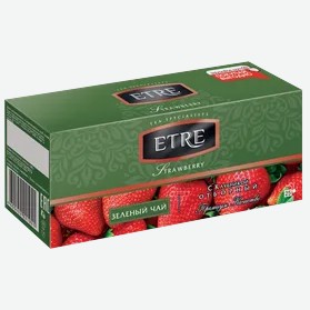 Чай зеленый «Etre» с клубникой, 25 пакетиков, 50 г