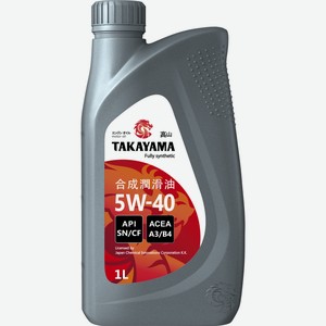 Масло моторное Takayama Sae 5W-40 синтетическое, 1л