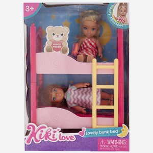 Набор с двумя куклами и двухъярусной кроватью арт88003