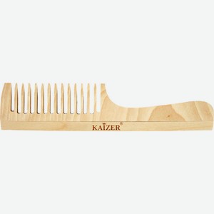 Гребень Kaizer деревянный с ручкой редкие зубцы 185 мм