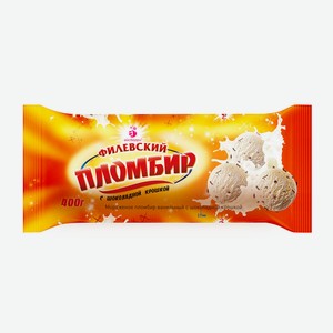 БЗМЖ Мороженое пломбир Филевский ванильн. с шоколад.крошкой 400г