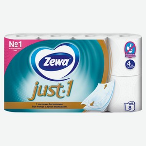 Туалетная бумага Zewa Just 1 4сл 8шт