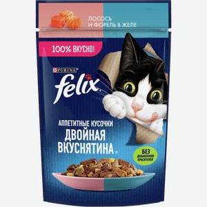 Корм для кошек ФЕЛИКС лосось, форель, 0.075кг