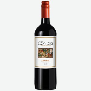 Вино ЛАС КОНДЕС Карменер красное полусухое (Чили), 0,75л