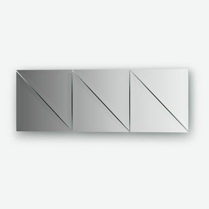 Зеркальная плитка с фацетом 15 мм - комплект 6 шт треугольник 20х20 см, серебро Evoform
