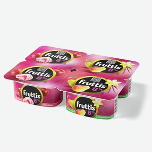 Продукт йогуртный Fruttis Вишневый пломбир груша-ваниль 8%, 115 г