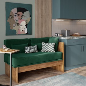 Lazurit Кухонный правый диван-кушетка Рэдиссон Зелёный 1020 мм 1600 мм 930 мм