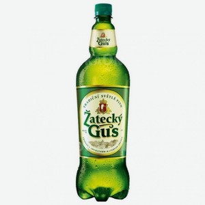 Пиво Zatetcky Gus светлое пастеризованное 4.6% 1.35 л, пластиковая бутылка