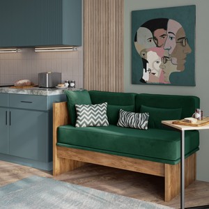 Lazurit Кухонный левый диван-кушетка Рэдиссон Зелёный 1020 мм 1600 мм 930 мм