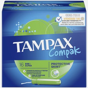 Тампоны TAMPAX Compack Super с аппликатором, Венгрия, 16 шт