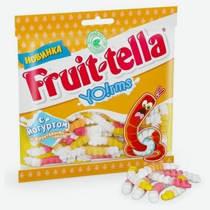Жевательный мармелад Fruittella Yo!rms йогурт-клубника-лимон-персик 138 г, флоупак