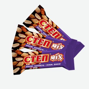 Конфеты шоколадные СТЕП Mix арахис/карамель/изюм/ вафли, 100г