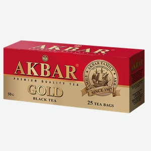 Чай черный AKBAR, Голд, 25 пакетиков