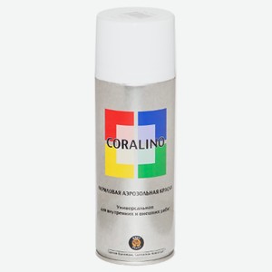 C19503 Краска аэрозольная CORALINO (520мл, 200г), RAL9003 Белый Матовый