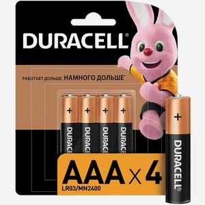 Батарейки Duracell Basic AAA, 4 шт.