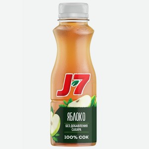 Сок Яблочный J7  без сахара, 0,3 л, пластиковая бутылка
