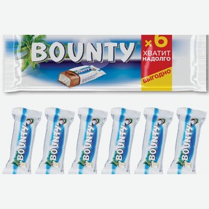 Шоколадный батончик Bounty 6х27,5г