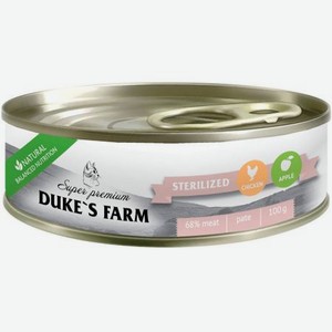 Корм для кошек DUKE`S FARM для стерилизованных курица, яблоко 100 г