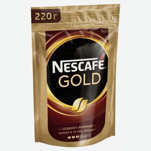 Кофе растворимый Nescafe Gold, 220 г, дой-пак