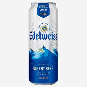 Напиток пивной Edelweiss Пшеничное нефильтрованный 4.9%, 430мл