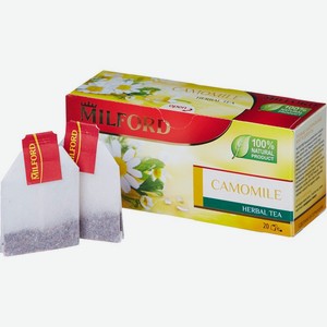 Чайный напиток Milford Camomile травяной, в пакетиках, 20 шт., 30 г, картонная коробка
