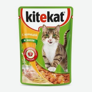 Корм влажный для кошек KiteKat 85г курица в желе пауч
