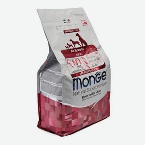 Корм для собак MONGE Dog Monoprotein для всех пород говядина с рисом сухой 2.5кг