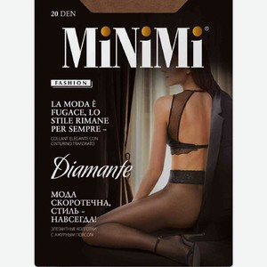 Колготки женские MiNiMi Diamante с ажурным поясом цвет: caramel/телесный размер 3, 20 den