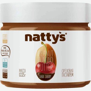 Паста-крем ореховая Nattys Dark Cherry с какао и мёдом, 325 г