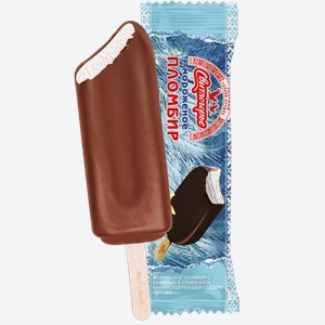 Мороженое пломбир Свитлогорье ванильное эскимо в сливочной какаосодержащей глазури 80 г