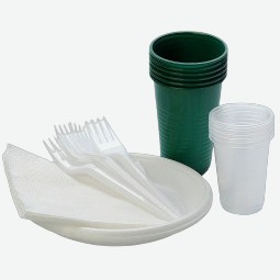 Набор одноразовой посуды  Компашка  стаканы/тарелки/вилки/салфетки на 6 персон