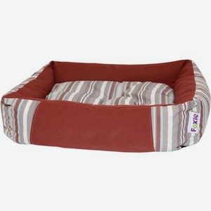 Лежак для животных Foxie Geometry Stripes 60х50х18 см красно-коричневый
