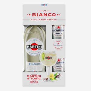 Напиток винный Martini Bianco, 1л + Тоник San Pellegrino, 330мл х 2шт