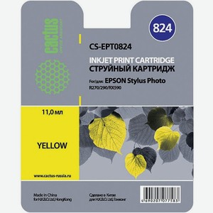Картридж струйный CS-EPT0824 CS-EPT0824 желтый для Epson Stylus Photo R270 290 RX590 11.4мл Cactus