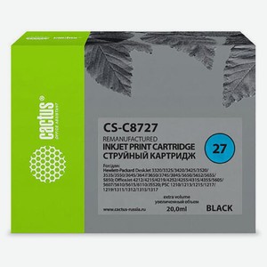 Картридж струйный CS-C8727 черный для №27 HP DeskJet 3320/3325/3420/3425/3520 (20ml) Cactus
