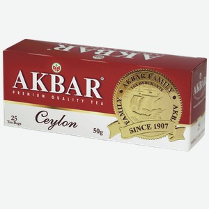 Чай АКБАР Цейлонский чёрный, 25шт