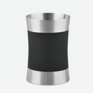 Стакан для зубных щеток Wasserkraft серебряный с чёрным 7х7х10 см