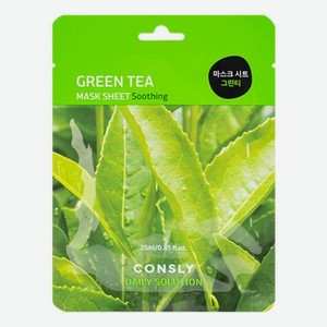 Тканевая маска для лица с экстрактом листьев зеленого чая Daily Solution Green Tea Mask Sheet 25мл: Маска 1шт