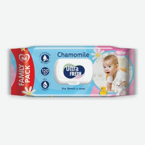 Салфетки влажные Ultra Fresh для детей и мам 120 шт