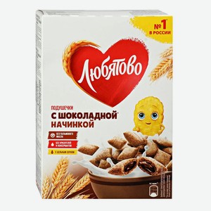 Подушечки Любятово пшеничные с шоколадной начинкой 220 г
