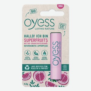 Бальзам для губ Oyess Superfruits с органическим маслом семян граната бесцветный 4,8 г