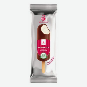 Мороженое пломбир Филевское Эскимо ванильное в шоколадной глазури БЗМЖ 80 г