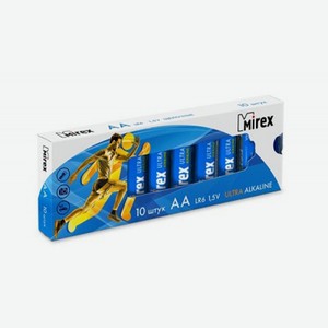 Батарея щелочная Mirex LR6/AA 1,5V 10шт 10/480 multipack