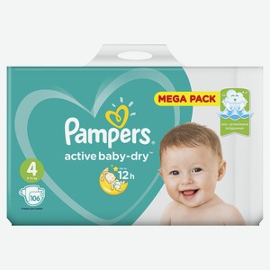 Подгузники Pampers Active Baby-Dry 8-14 кг 4 размер 106шт
