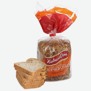 Хлеб Хлебный дом Геркулес пшеничный с отрубями в нарезке, с отрубями и семенами льна, 250 г