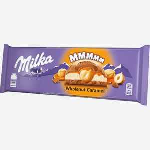 Шоколад Milka молочный с обжаренным фундуком и карамелью, 300 г