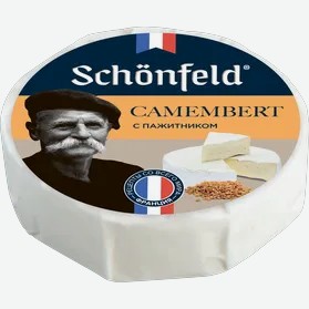 Сыр Schonfeld мягкий с белой плесенью CAMEMBERT 45%, 125г